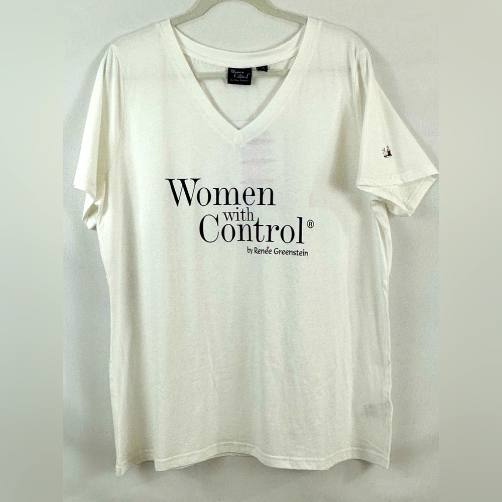 “Women with Control” b Renee Greenstein Classic White T Shirt with Suppo…